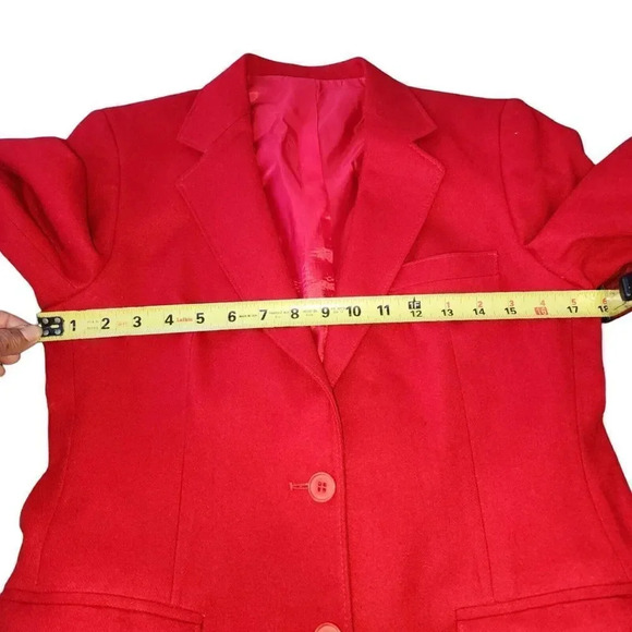 Worthington Blazer Jacket Womens Red Long Sleeve Two Button Single Breasted - Picture 8 of 9